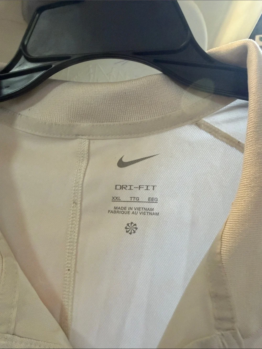 Nike Men’s White, Light Gray and Black Dri-FIT Polo